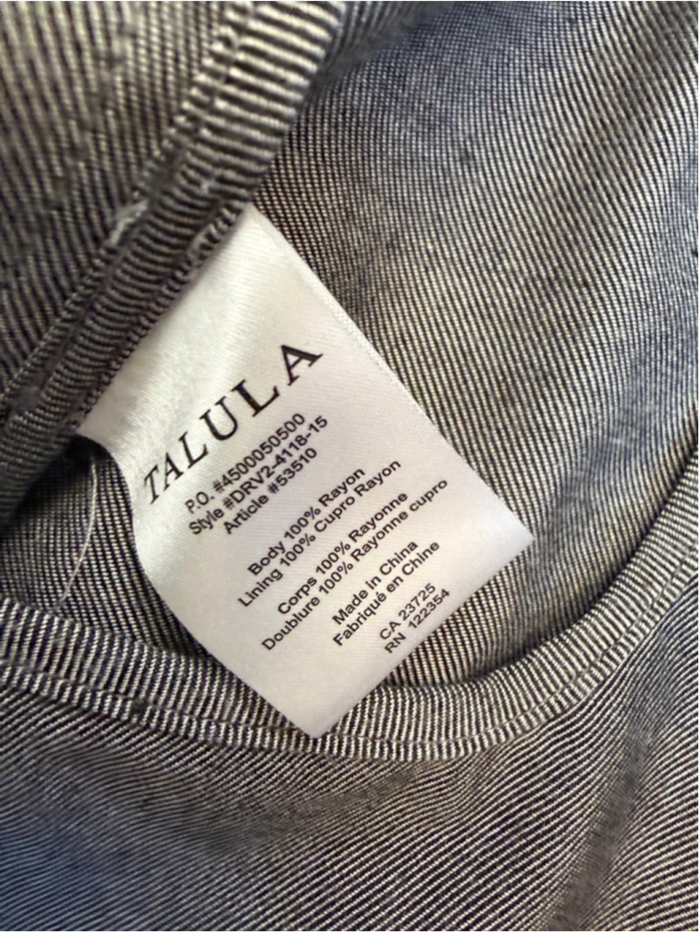 Talula Grey Open Front Blazer Jacket Size 6 Career Office Lightweight Chic - Picture 10 of 11